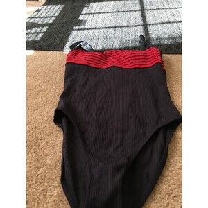 Women's SwimSuit with Upper Stripes Size 8 Blue Red
